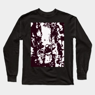 Dark Brown White Abstraction Long Sleeve T-Shirt